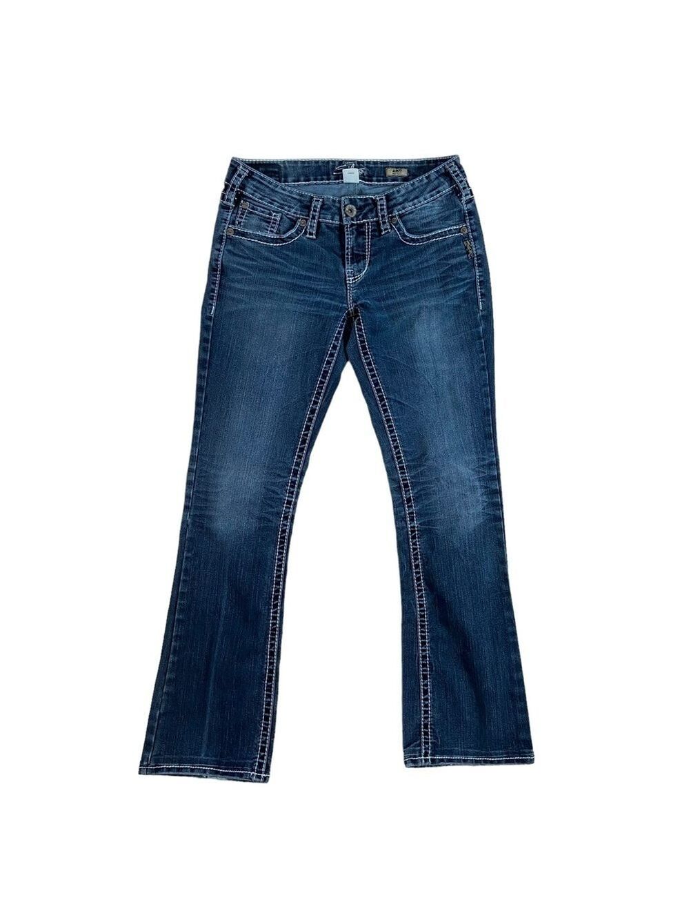 Silver jeans Aiko bootcut jeans contrasting stitches lightly distressed denim 28